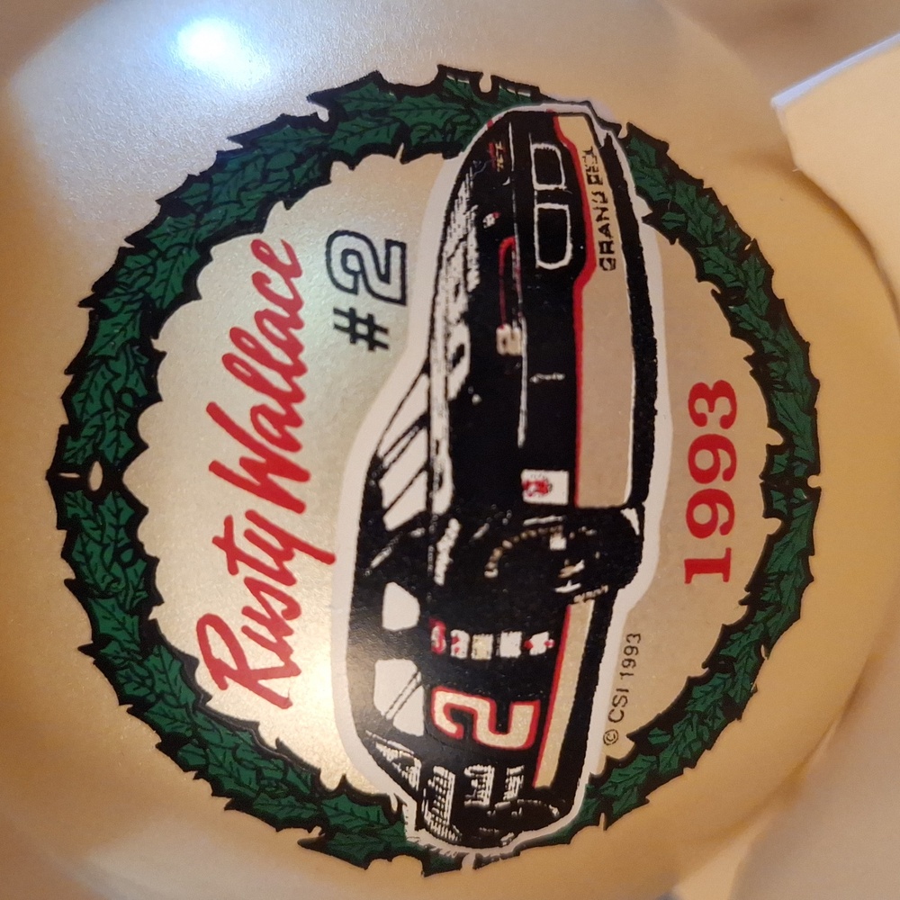 ๐ Rusty Wallace #2 NASCAR Christmas Ball Ornament. 1993. - Picture 8 of 10